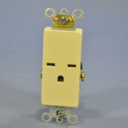 Leviton 16641-I Ivory 15A Single Decora Receptacle Outlet 250V Boxed Commercial