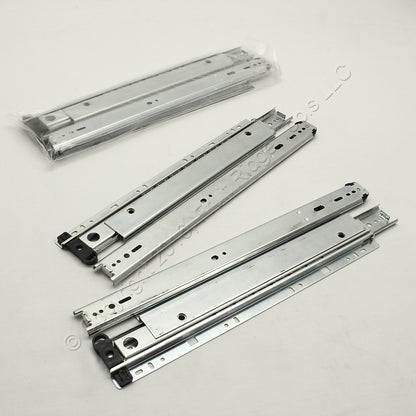 2 Pair 16" Side Mount 150-lb Capacity Full Extension Standard Drawer Slides