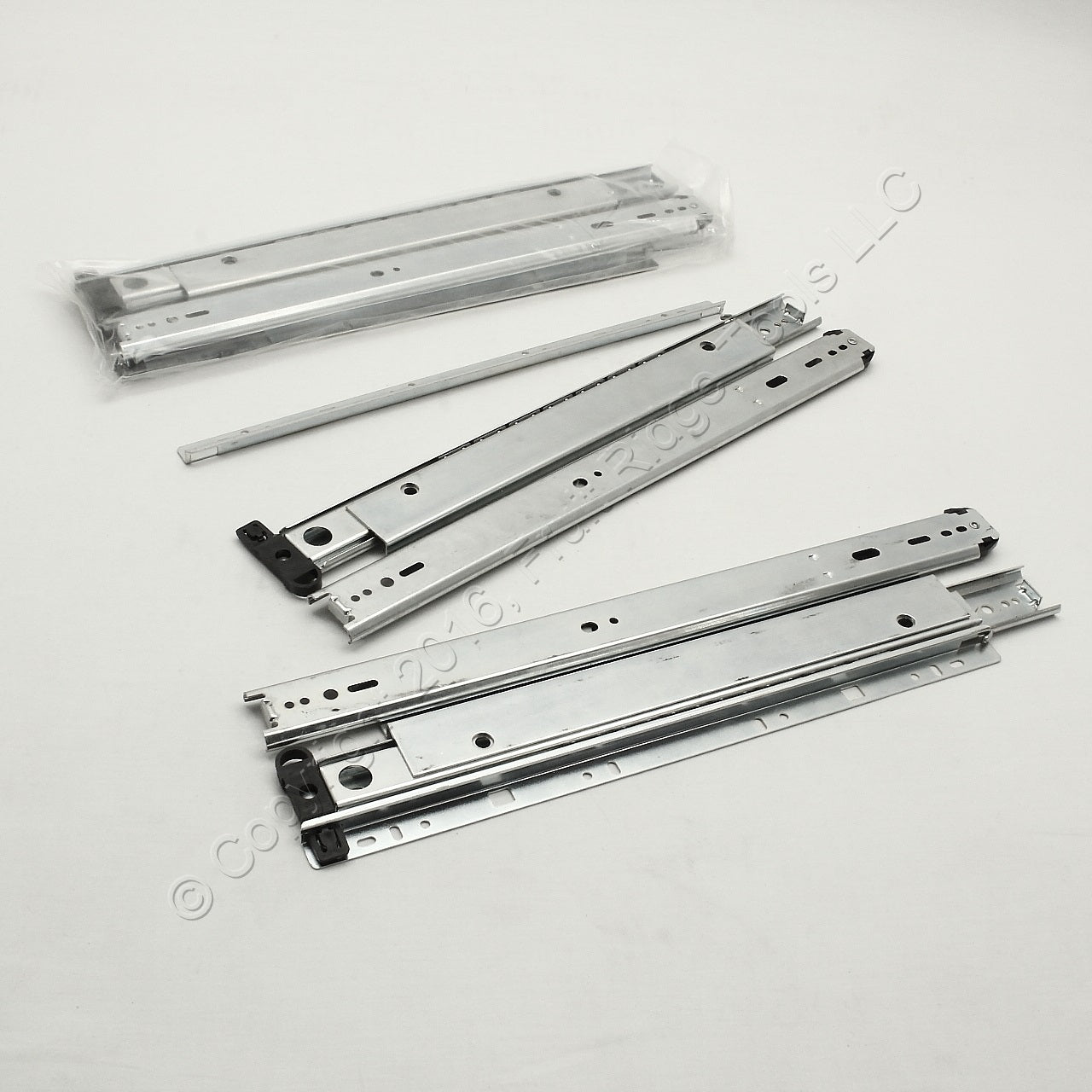 2 Pair 16" Side Mount 150-lb Capacity Full Extension Standard Drawer Slides