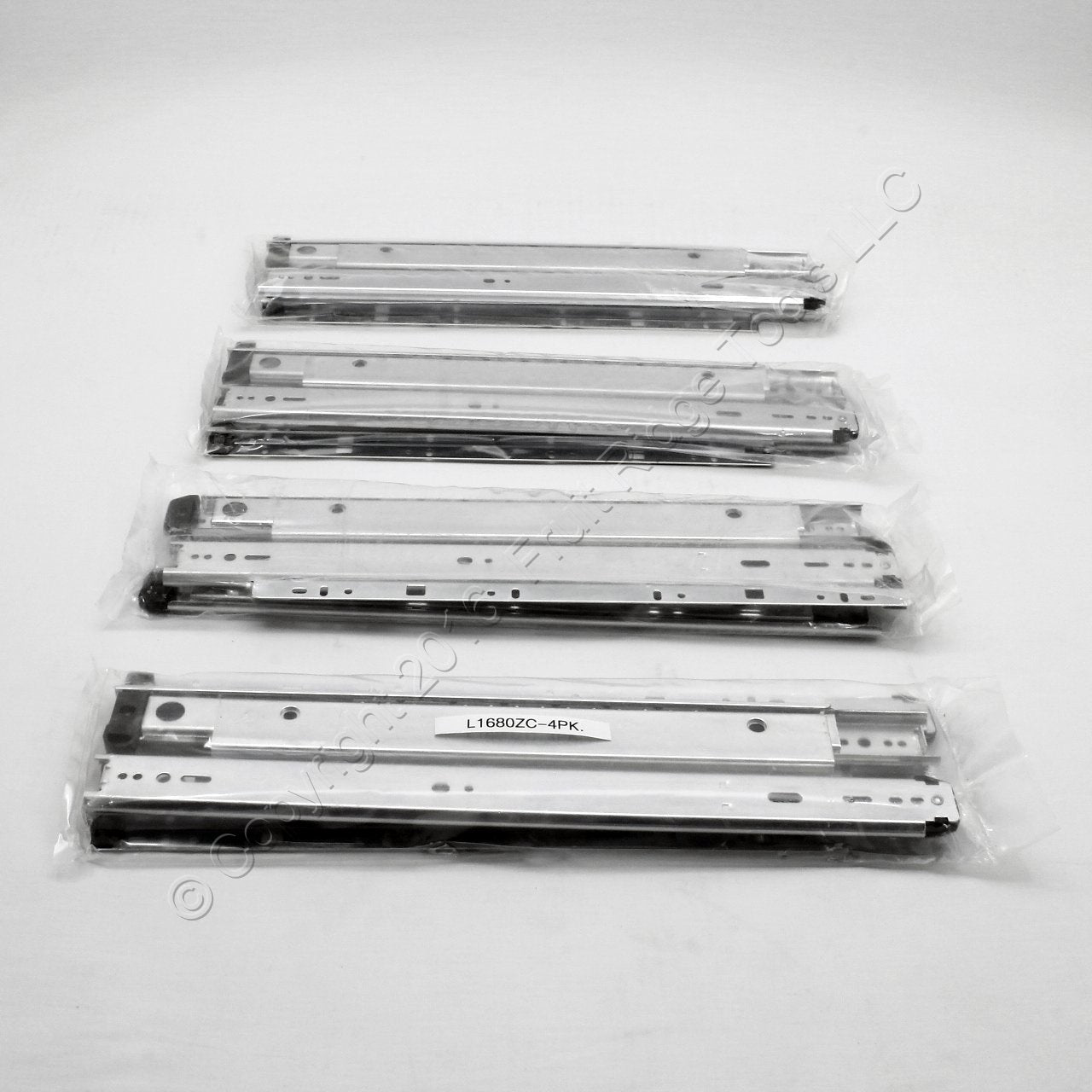 Glide Rite 1680ZC 16" Side Mount 150lb Full Extension Standard Drawer Slides 4-pair