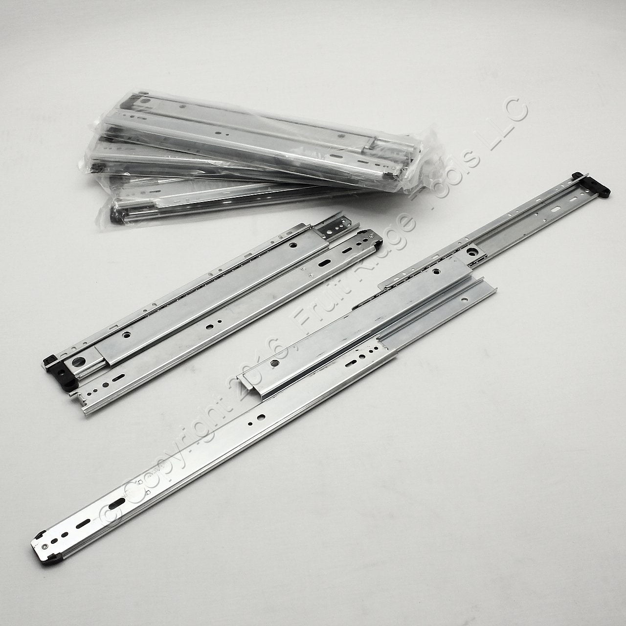 Glide Rite 1680ZC 16" Side Mount 150lb Full Extension Standard Drawer Slides 4-pair