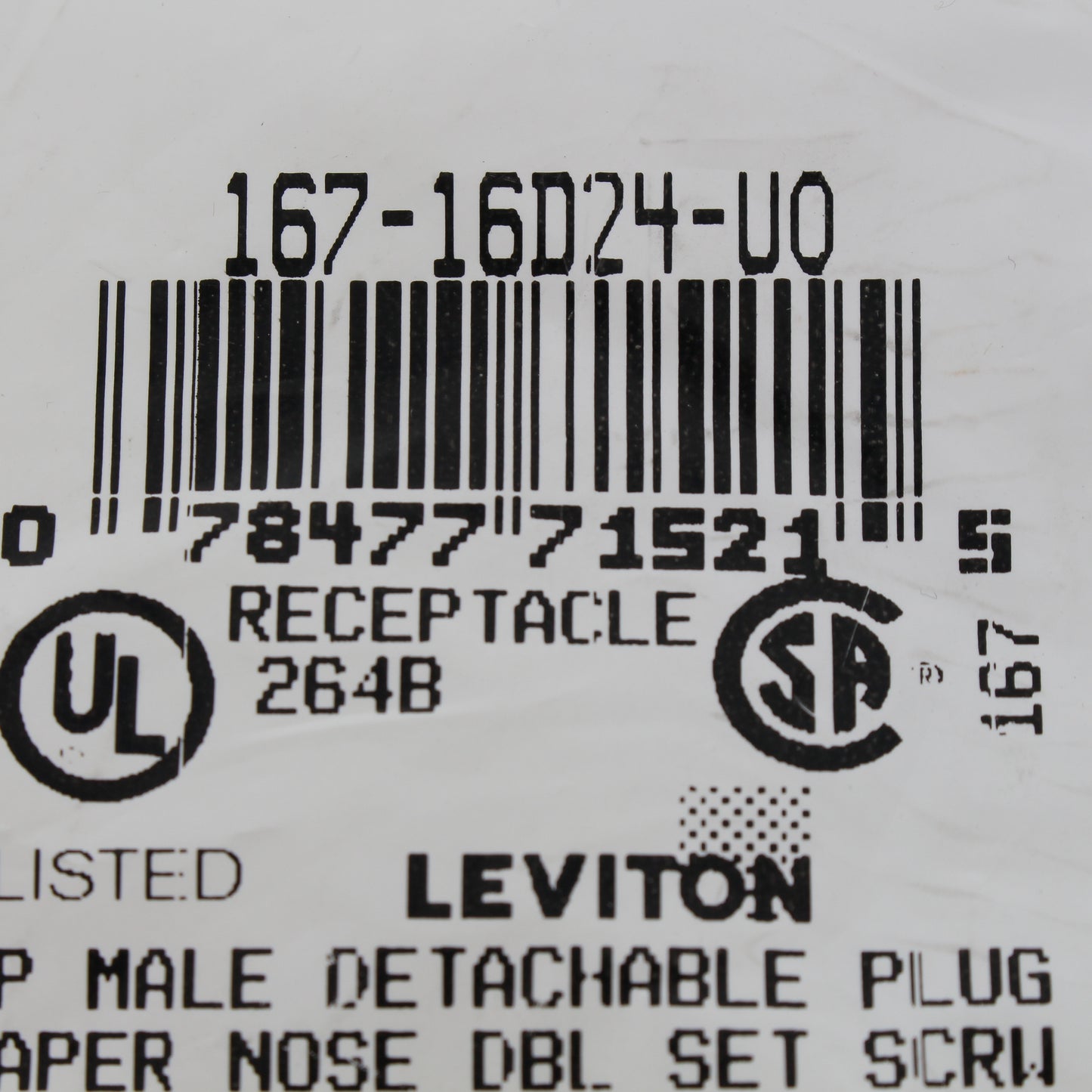 Leviton Orange ECT 16 Series Male Plug Double Set Screw 400A 16D24-UO