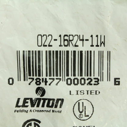 Leviton White Female Threaded Cam Plug Panel Receptacle 16 Series 400A 16R24-11W