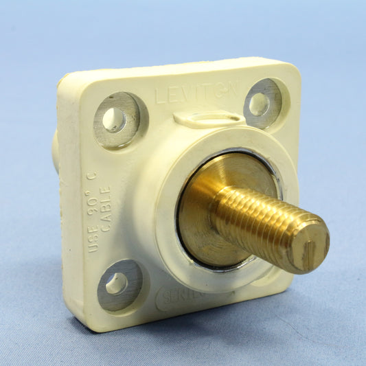 Leviton White Female Threaded Cam Plug Panel Receptacle 16 Series 400A 16R24-11W