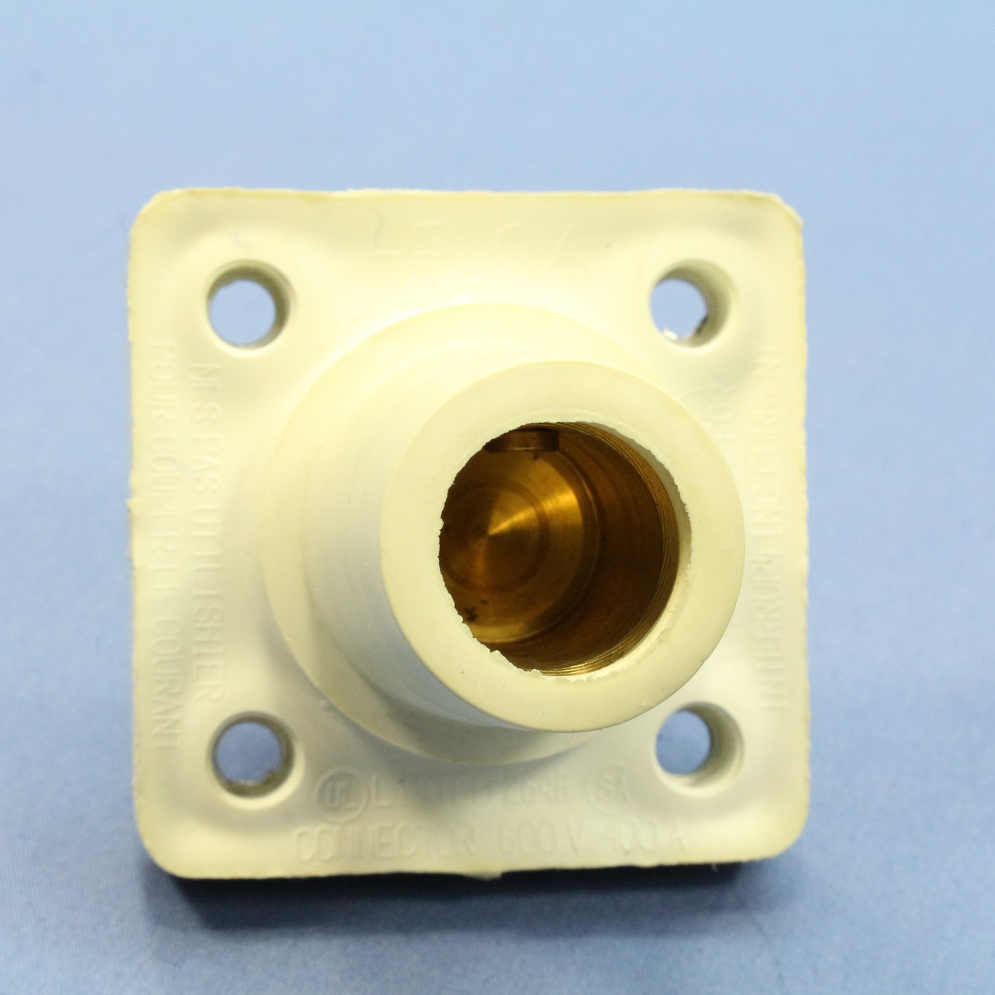 Leviton White Female Threaded Cam Plug Panel Receptacle 16 Series 400A 16R24-11W