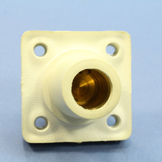 Leviton White Female Threaded Cam Plug Panel Receptacle 16 Series 400A 16R24-11W