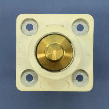 Leviton White Female Threaded Cam Plug Panel Receptacle 16 Series 400A 16R24-11W