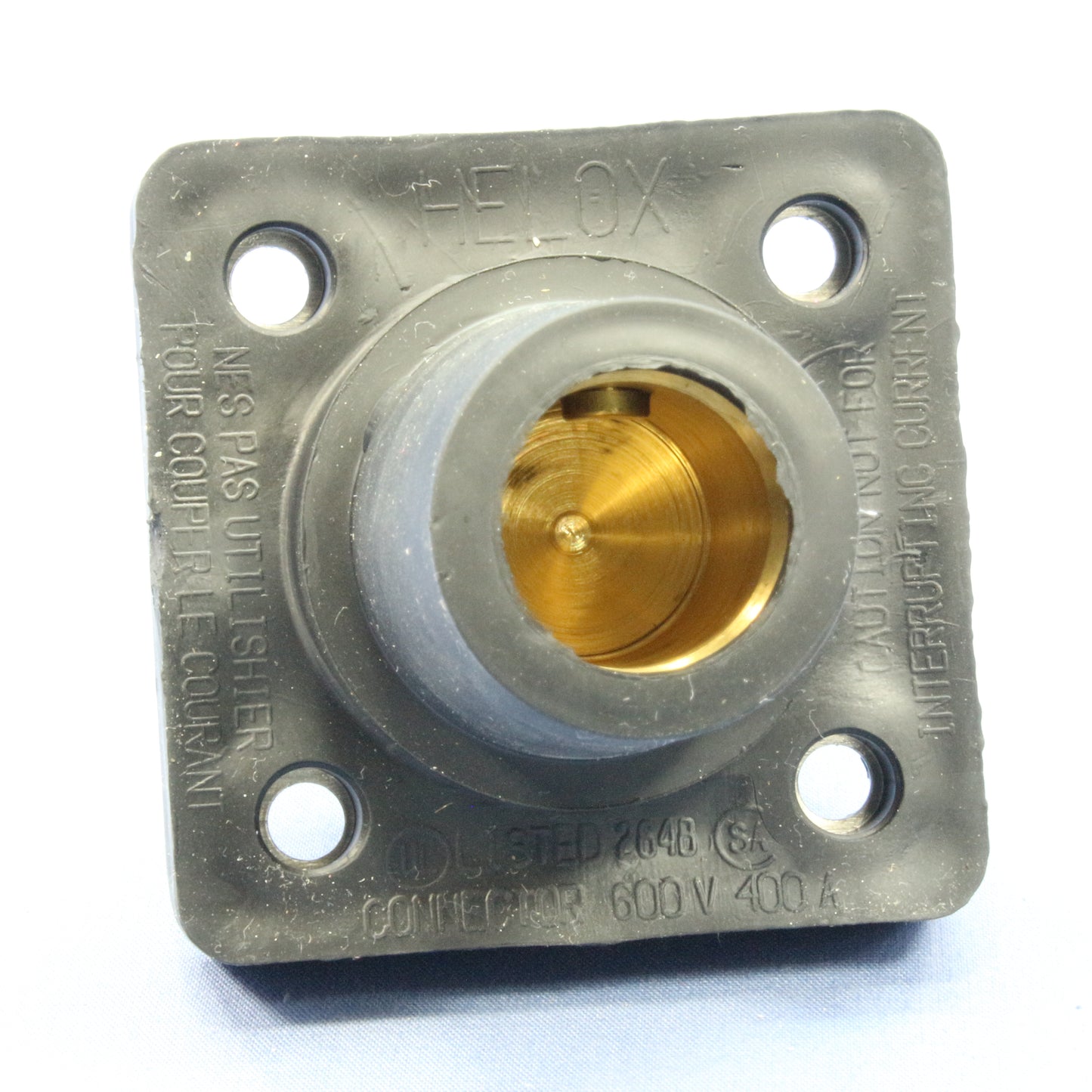 Leviton 16R24-12E Black 400A Female Threaded Cam Plug Panel Receptacle 16 Series