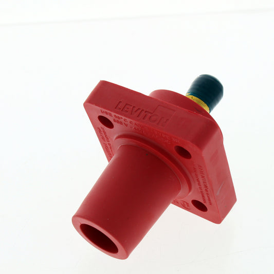 Leviton 16R24-UR Red Taper Nose 90� Female Panel Receptacle Threaded Stud