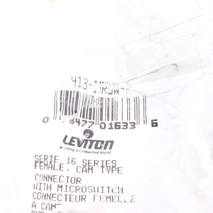 Leviton Red 16RSW-R Cam-Type Plug Panel Receptacle Microswitch ECT 16 Series