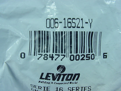 Leviton Yellow Plug Outlet Panel Receptacle Snap Cover Series 16 16S21