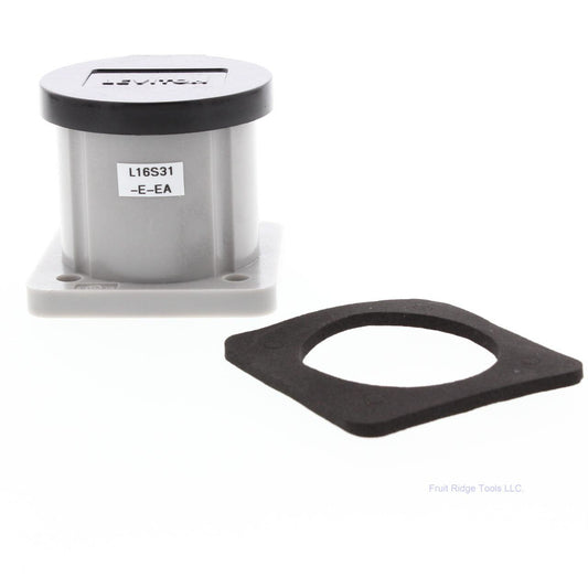 Leviton 16S31-E Black Panel Mount Housing 16Series Plastic Automatic Closing Lid