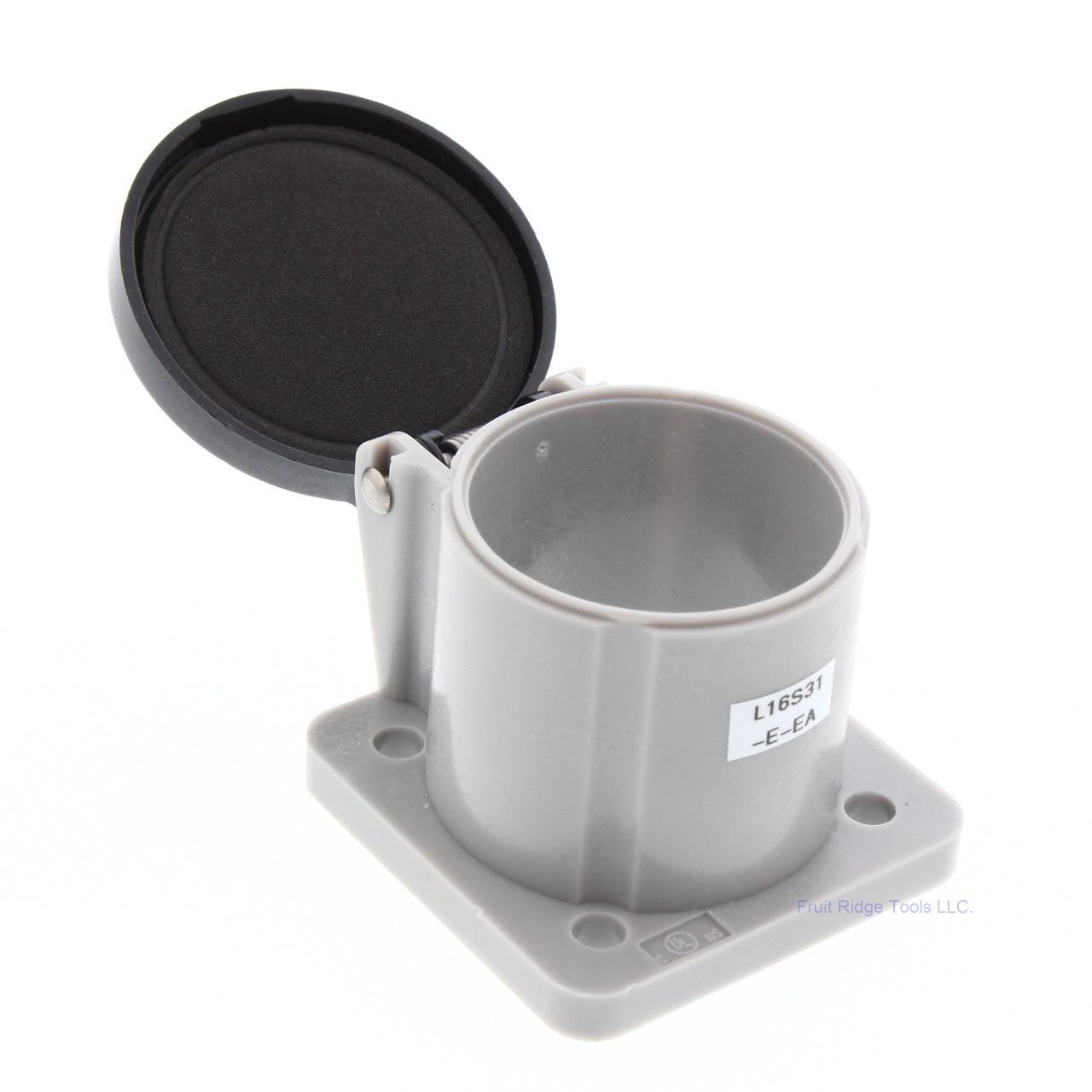 Leviton 16S31-E Black Panel Mount Housing 16Series Plastic Automatic Closing Lid