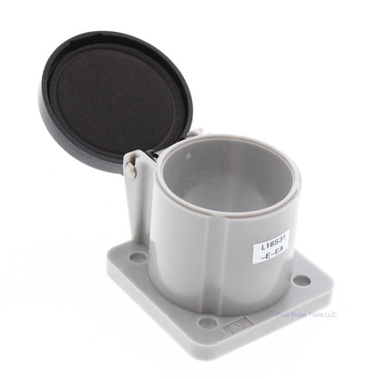 Leviton 16S31-E Black Panel Mount Housing 16Series Plastic Automatic Closing Lid