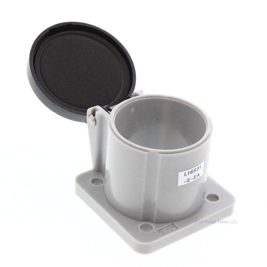 Leviton 16S31-E Black Panel Mount Housing 16Series Plastic Automatic Closing Lid
