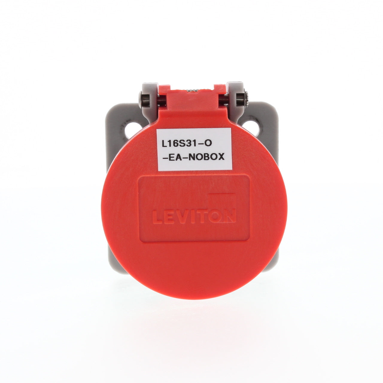 Leviton 16 Series Orange Panel Mount Housing Automatic Closing Lid Bulk 16S31-O