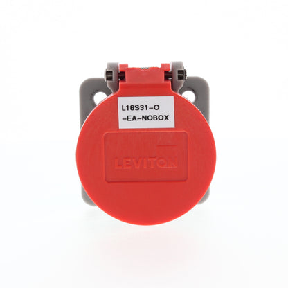 Leviton 16 Series Orange Panel Mount Housing Automatic Closing Lid Bulk 16S31-O