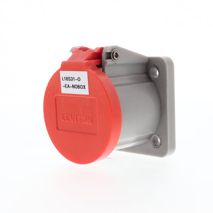 Leviton 16 Series Orange Panel Mount Housing Automatic Closing Lid Bulk 16S31-O