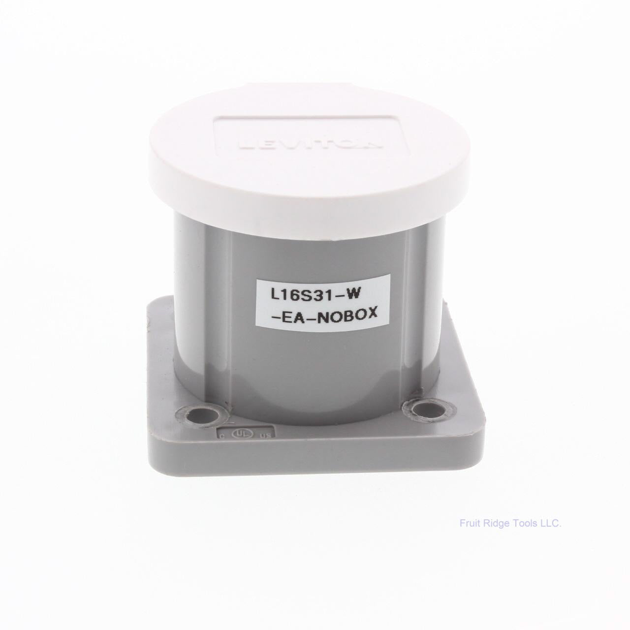 Leviton 16 Series White Panel Mount Housing Automatic Closing Lid Bulk 16S31-W