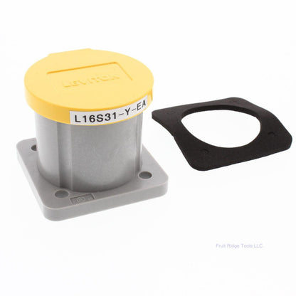 Leviton 16 Series Yellow Panel Mount Housing Automatic Closing Lid 16S31-Y