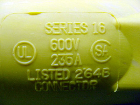 Leviton 16SDF-22Y Yellow Cam Plug Insulator Sleeve Female ECT 16 Series Bulk