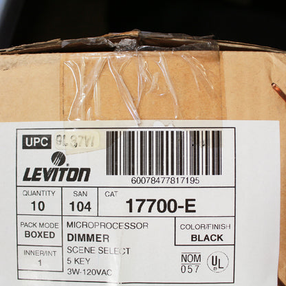 Leviton 17700-E Black Scene Selector MicroDimmer Controller Switches 5-Key 10pcs