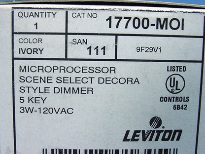 Leviton 17700-MOI Ivory On/Off Preset Monet 4-Scene Selector MicroDim Controller