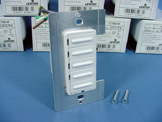 Leviton 17768-W White On/Off Scene Micro Dimmer Fluorescent Preset Switch 10pcs