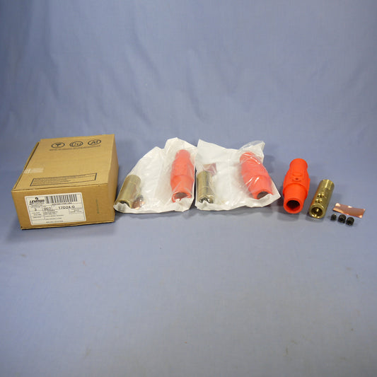 3 Leviton Orange ECT 17 Series Female Cam-Type Plugs Set Screw 690A 600V 17D24-O
