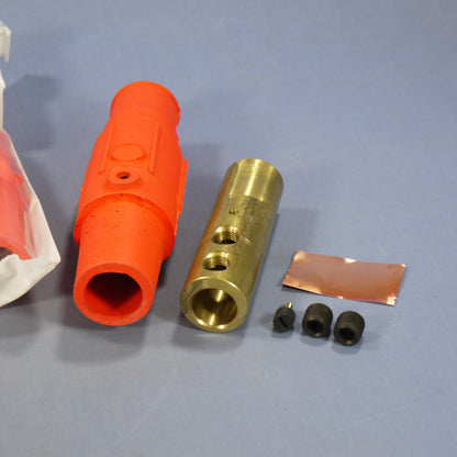 3 Leviton Orange ECT 17 Series Female Cam-Type Plugs Set Screw 690A 600V 17D24-O