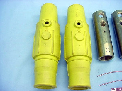 Leviton 17D24-Y Yellow ECT 17 Series Female Cam-Type Plugs Set Screw 690A 2-Pack