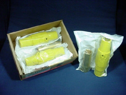 3 Leviton Yellow ECT 17 Series Female Cam-Type Plugs Set Screw 690A 600V 17D24-Y