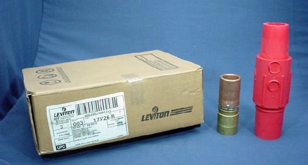 3 Leviton Red Female Cam Plugs 17 Series 500-750 MCM Crimped 690A 600V 17V26-R