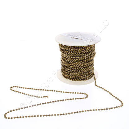 Leviton 18302-1-100 Brass Beaded Chain 100-ft for Replacement Lampholder Cords