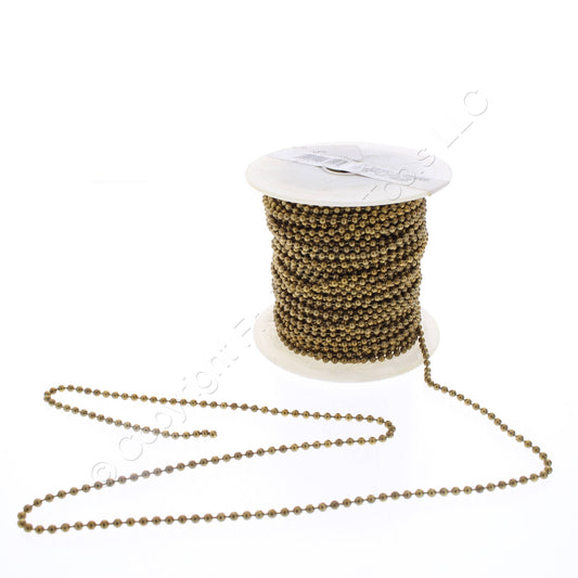 Leviton 18302-1-100 Brass Beaded Chain 100-ft for Replacement Lampholder Cords