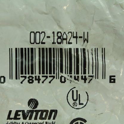 Leviton 18A24-W White Female-Female Turnaround Connector 18 Series 400A 600V