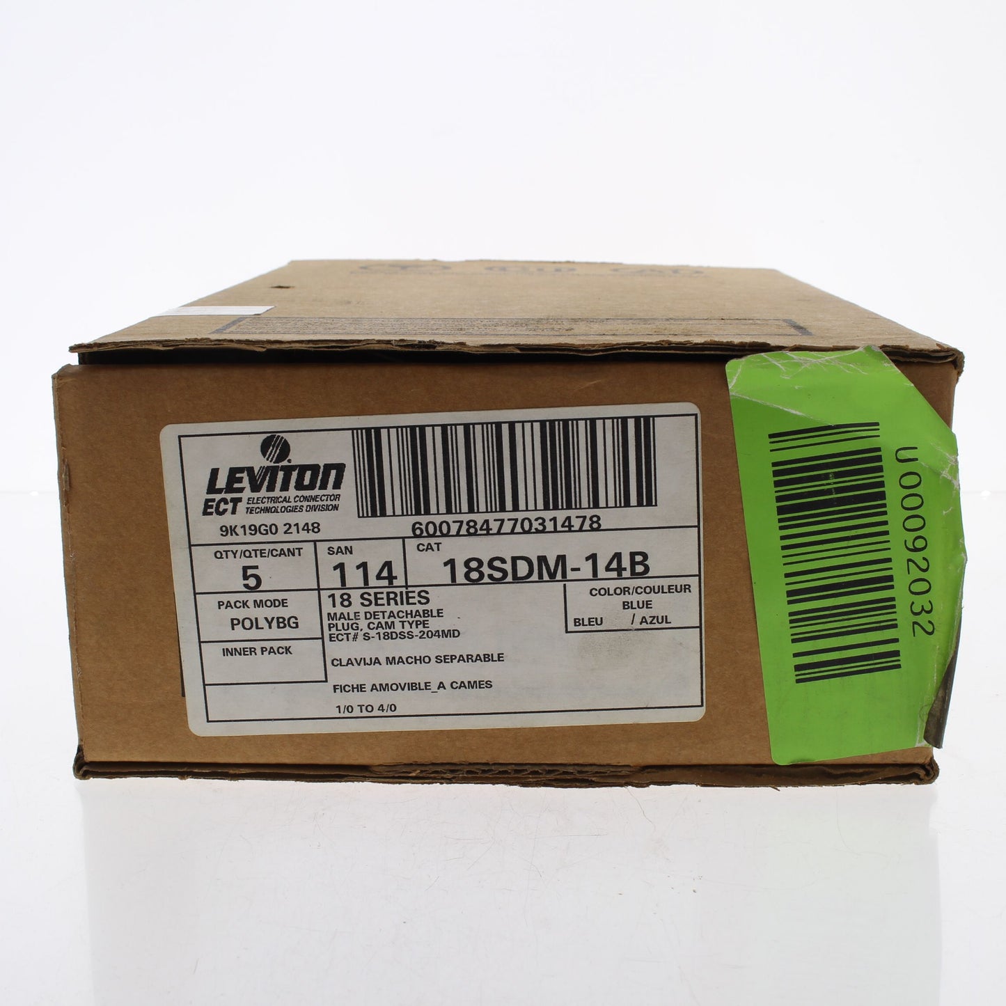 5 Leviton Blue 18 Series Male Cam Plug Connector Insulating Sleeves 18SDM-14B