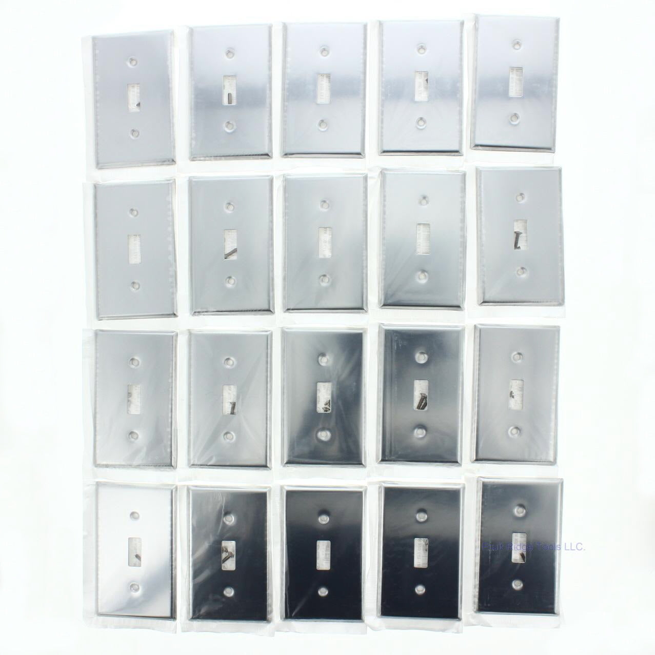 Leviton 1901 Chrome 1-Gang Toggle Chrome Plated Steel Wallplate Covers 20pcs