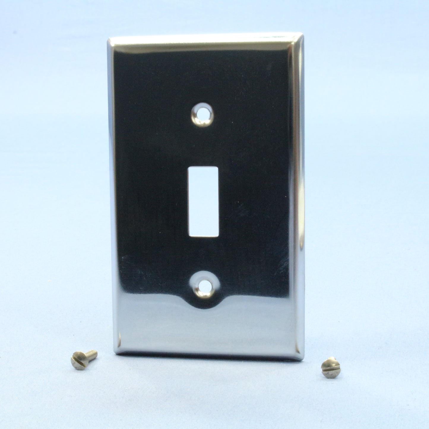 Leviton 1901 Chrome 1-Gang Toggle Chrome Plated Steel Standard Wallplates 5pcs