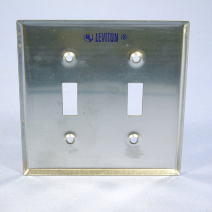Leviton 1909 Chrome 2-Gang Toggle Chrome Plated Steel Standard Wallplate Cover