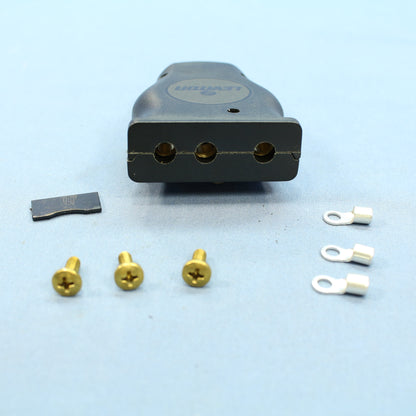 Leviton Black Stage Pin Female Connect Crimp Terminal Grounding 20A 125V 20FC-E