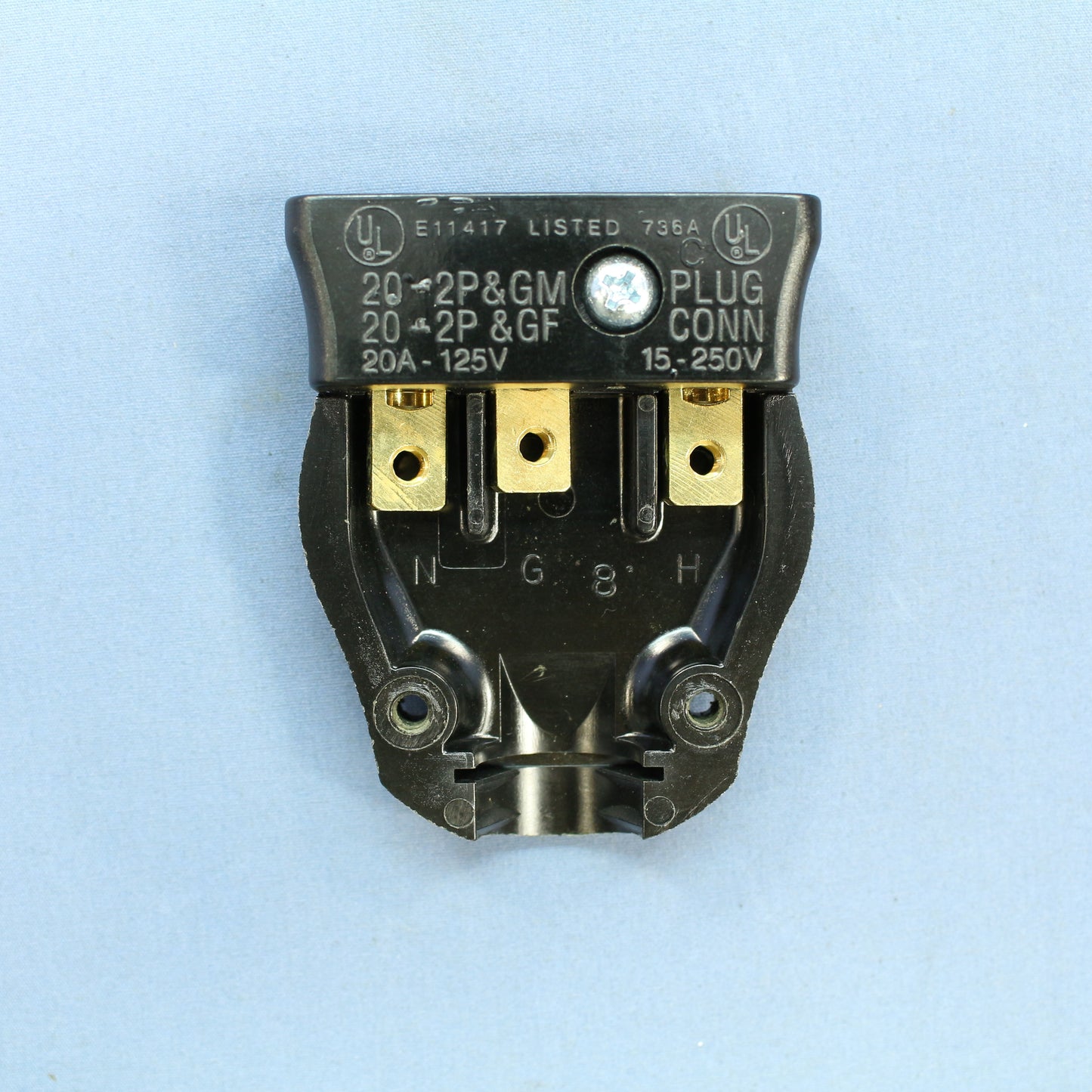 Leviton Black Stage Pin Female Connect Crimp Terminal Grounding 20A 125V 20FC-E