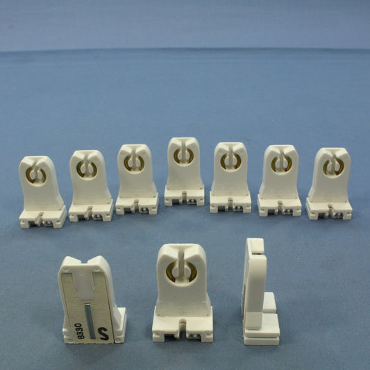 10 Leviton Fluorescent Lampholder Sockets T8 T12 Medium Bi-Pin Shunted 23357