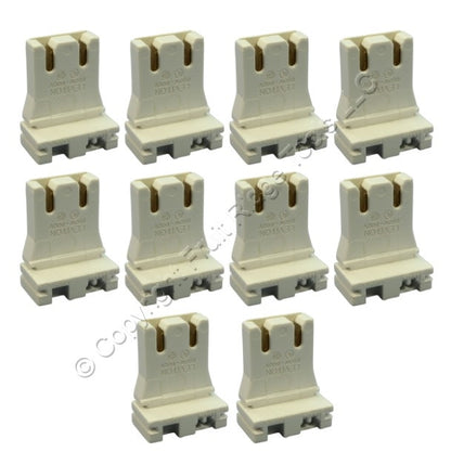 10 Leviton Fluorescent Lampholders T-8 T-12 Medium Bi-Pin Socket Shunted 23150