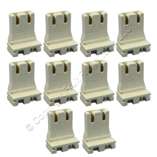 10 Leviton Fluorescent Lampholders T-8 T-12 Medium Bi-Pin Socket Shunted 23150