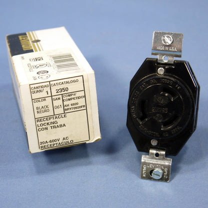 Leviton L9-20R Twist Locking Receptacle Turn Outlet Nema 20A 600V 2350-061 Boxed
