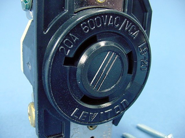 Leviton L9-20R Twist Locking Receptacle V0 Turn Outlet 20A 600V 2350-065 Boxed
