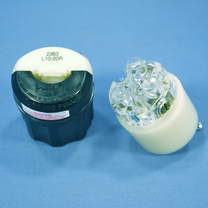 Leviton Nema L10-20R Locking Connector Plug Non-Grounding 20A 125/250V Bulk 2363