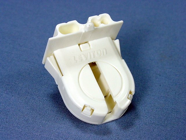 Leviton Fluorescent Lamp Holder Light Socket T8 Bi-Pin G13 Base Shunted 23652-WP