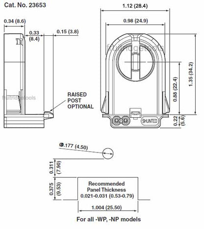 Leviton 23653-NP Fluorescent Lamp Holder Light Socket T12 T8 Bi-Pin Shunted Bulk